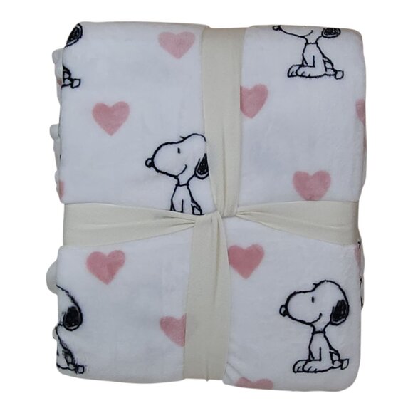Peanuts VelvetLoft King Blanket 108"x90" By Berkshire Snoopy Hearts Soft Cozy - Picture 5 of 9